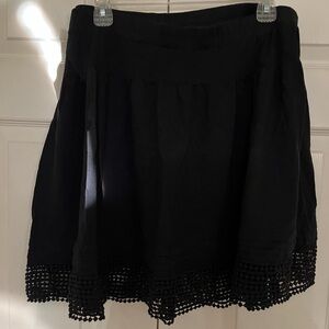 Old Navy Black Cotton Skirt with Crochet Hem